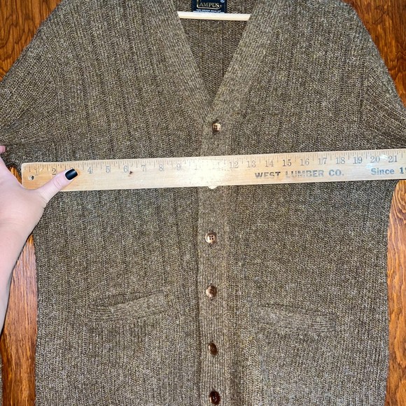 Campus Vintage Men's XL Button Cardigan Sweater Neutral Cottagecore Coastal - Picture 6 of 7